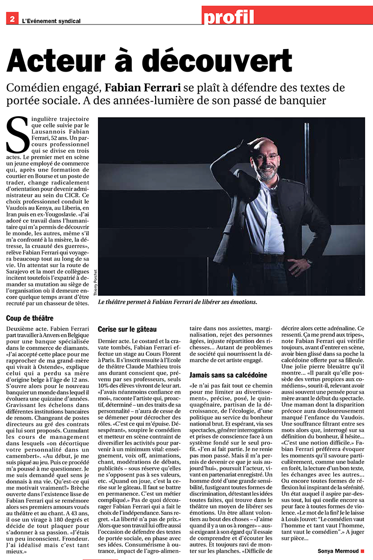 Critique L'Ev�nement syndical: Acteur � d�couvert
